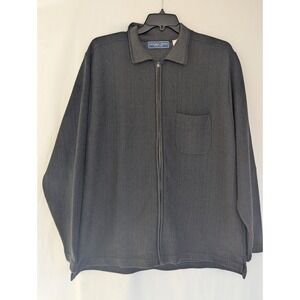 Andrew Fezza New York Jacket Sweater Men's XL Relaxed Rib Charcoal Zipper